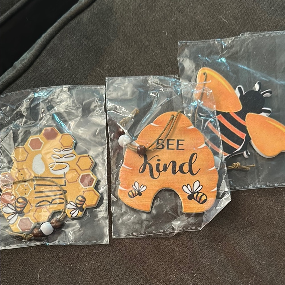 Bee-Themed Wooden Ornaments